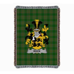 ScotsTee Shop Irish Rock Clan Coat of Arms Irish Tartan Woven Blanket