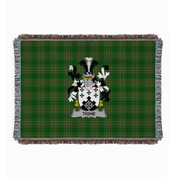 ScotsTee Shop Irish Tighe or O'Teague Clan Coat of Arms Irish Tartan Woven Blanket