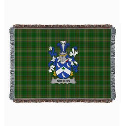 ScotsTee Shop Irish Sheilds Clan Coat of Arms Irish Tartan Woven Blanket