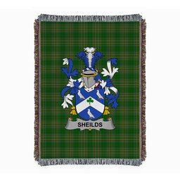 ScotsTee Shop Irish Sheilds Clan Coat of Arms Irish Tartan Woven Blanket