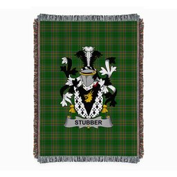 ScotsTee Shop Irish Stubber Clan Coat of Arms Irish Tartan Woven Blanket