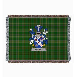 ScotsTee Shop Irish Tarpey Clan Coat of Arms Irish Tartan Woven Blanket