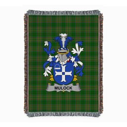 ScotsTee Shop Irish Mulock or Mullock Clan Coat of Arms Irish Tartan Woven Blanket