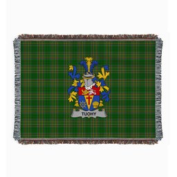 ScotsTee Shop Irish Tuohy or O'Toohey Clan Coat of Arms Irish Tartan Woven Blanket