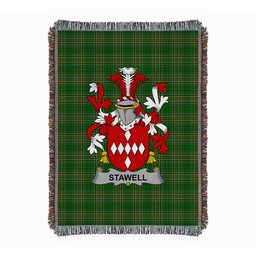 ScotsTee Shop Irish Stawell Clan Coat of Arms Irish Tartan Woven Blanket