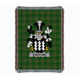 ScotsTee Shop Irish Stafford Clan Coat of Arms Irish Tartan Woven Blanket