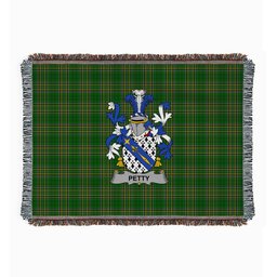 ScotsTee Shop Irish Petty Clan Coat of Arms Irish Tartan Woven Blanket