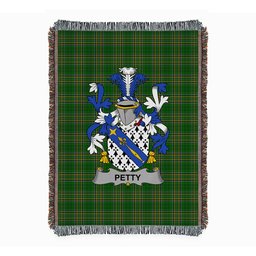 ScotsTee Shop Irish Petty Clan Coat of Arms Irish Tartan Woven Blanket