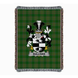 ScotsTee Shop Irish Sullivan or O'Sullivan (Beare) Clan Coat of Arms Irish Tartan Woven Blanket