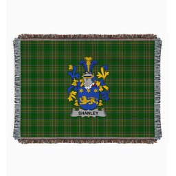 ScotsTee Shop Irish Shanley or McShanly Clan Coat of Arms Irish Tartan Woven Blanket