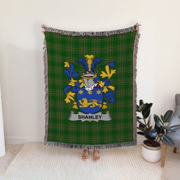 ScotsTee Shop Irish Shanley or McShanly Clan Coat of Arms Irish Tartan Woven Blanket