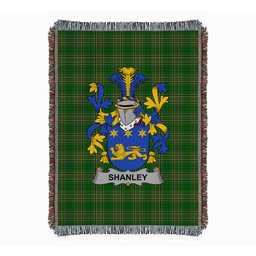ScotsTee Shop Irish Shanley or McShanly Clan Coat of Arms Irish Tartan Woven Blanket