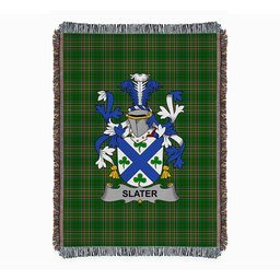 ScotsTee Shop Irish Slater or Slator Clan Coat of Arms Irish Tartan Woven Blanket