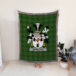 ScotsTee Shop Irish Whalley Clan Coat of Arms Irish Tartan Woven Blanket