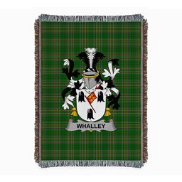 ScotsTee Shop Irish Whalley Clan Coat of Arms Irish Tartan Woven Blanket