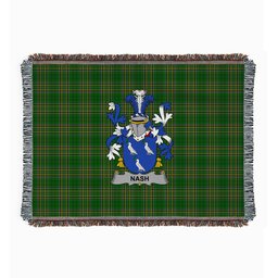 ScotsTee Shop Irish Nash or Naish Clan Coat of Arms Irish Tartan Woven Blanket