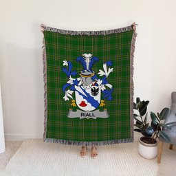 ScotsTee Shop Irish Riall or Ryle Clan Coat of Arms Irish Tartan Woven Blanket