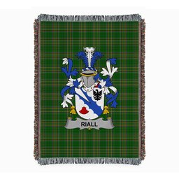 ScotsTee Shop Irish Riall or Ryle Clan Coat of Arms Irish Tartan Woven Blanket