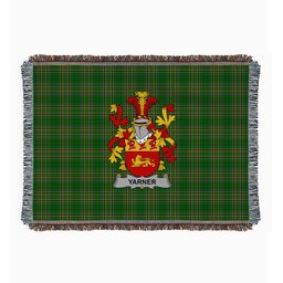 ScotsTee Shop Irish Yarner Clan Coat of Arms Irish Tartan Woven Blanket