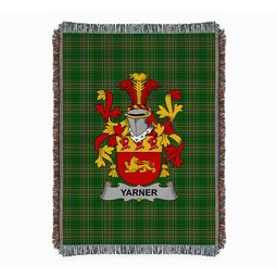 ScotsTee Shop Irish Yarner Clan Coat of Arms Irish Tartan Woven Blanket