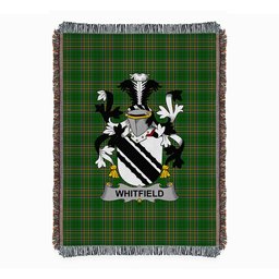 ScotsTee Shop Irish Whitfield Clan Coat of Arms Irish Tartan Woven Blanket