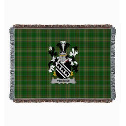 ScotsTee Shop Irish Younge Clan Coat of Arms Irish Tartan Woven Blanket