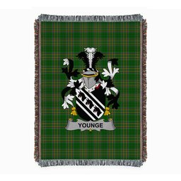 ScotsTee Shop Irish Younge Clan Coat of Arms Irish Tartan Woven Blanket