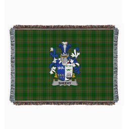 ScotsTee Shop Irish Sheehy or McSheehy Clan Coat of Arms Irish Tartan Woven Blanket