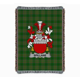 ScotsTee Shop Irish Spillane or O'Spillane Clan Coat of Arms Irish Tartan Woven Blanket