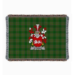 ScotsTee Shop Irish Toole or O'Toole Clan Coat of Arms Irish Tartan Woven Blanket