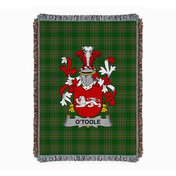ScotsTee Shop Irish Toole or O'Toole Clan Coat of Arms Irish Tartan Woven Blanket