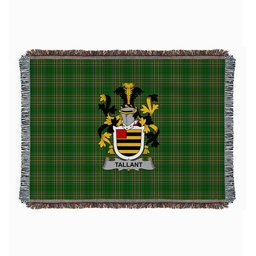ScotsTee Shop Irish Tallant or Tallon Clan Coat of Arms Irish Tartan Woven Blanket