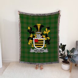 ScotsTee Shop Irish Tallant or Tallon Clan Coat of Arms Irish Tartan Woven Blanket