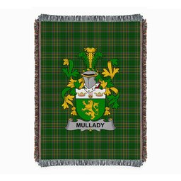 ScotsTee Shop Irish Mullady or O'Mullady Clan Coat of Arms Irish Tartan Woven Blanket