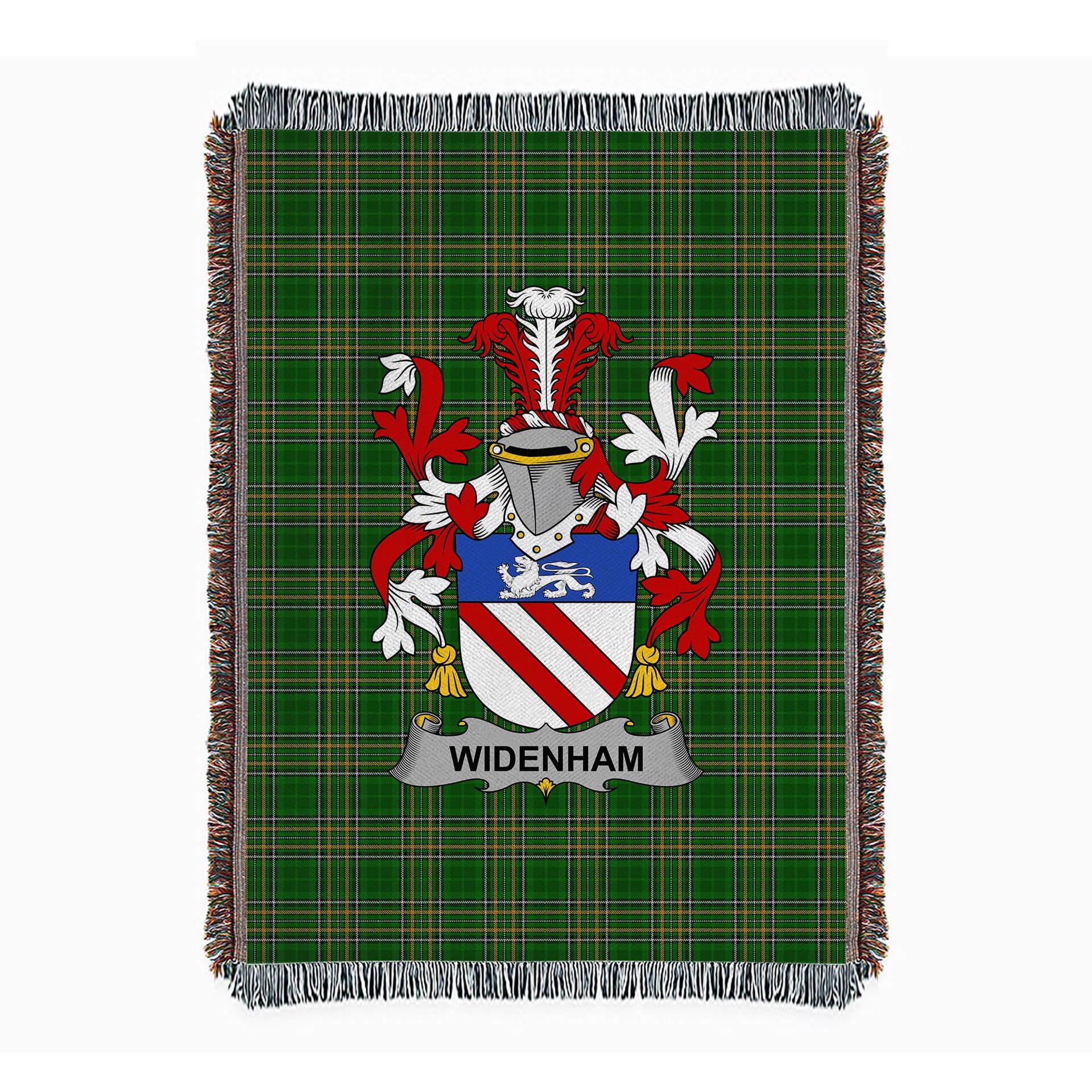 ScotsTee Shop Irish Widenham Clan Coat of Arms Irish Tartan Woven Blanket