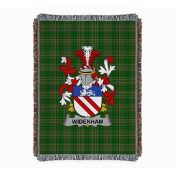 ScotsTee Shop Irish Widenham Clan Coat of Arms Irish Tartan Woven Blanket
