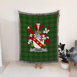 ScotsTee Shop Irish Vance Clan Coat of Arms Irish Tartan Woven Blanket