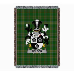 ScotsTee Shop Irish Nelson or Nealson Clan Coat of Arms Irish Tartan Woven Blanket