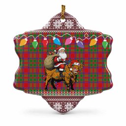 MacIntosh (McIntosh) Nollaig Chridheil Santa Highland Coo Tartan Ceramic Snow Flake Ornament