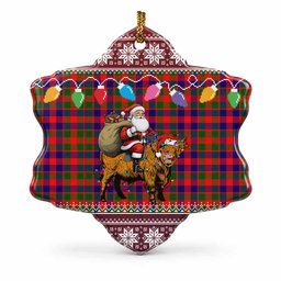MacGowan (McGowan) Nollaig Chridheil Santa Highland Coo Tartan Ceramic Snow Flake Ornament