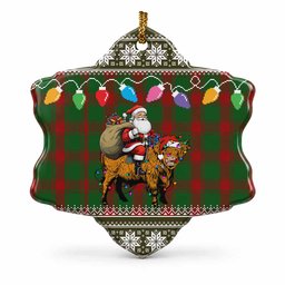 Middleton Nollaig Chridheil Santa Highland Coo Tartan Ceramic Snow Flake Ornament