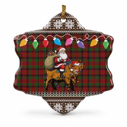 MacNicol (McNicol) Nollaig Chridheil Santa Highland Coo Tartan Ceramic Snow Flake Ornament