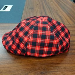 ScotsTee Shop Scottish Sutherland Tartan 6-Panel Ivy Cap (Modern Newsboy Style) - Plaid Flat Hat