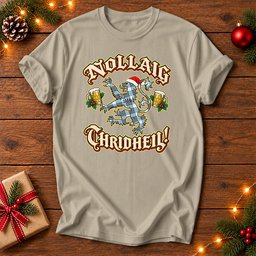 Scottish Stewart Muted Blue Tartan Lion Christmas