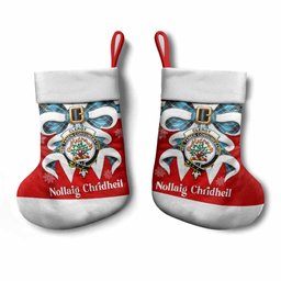 Clergy Tartan Crest Christmas Bow Christmas Stocking Scottish Nollaig Chridheil