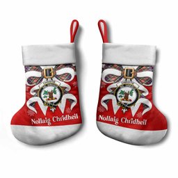 Christie Tartan Crest Christmas Bow Christmas Stocking Scottish Nollaig Chridheil