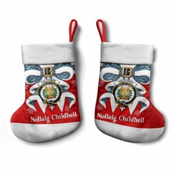 Falconer Tartan Crest Christmas Bow Christmas Stocking Scottish Nollaig Chridheil