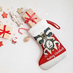 Gunn Tartan Crest Christmas Bow Christmas Stocking Scottish Nollaig Chridheil
