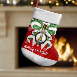 Galloway Tartan Crest Christmas Bow Christmas Stocking Scottish Nollaig Chridheil