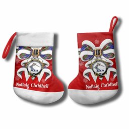 Beattie (Beatty) Tartan Crest Christmas Bow Christmas Stocking Scottish Nollaig Chridheil